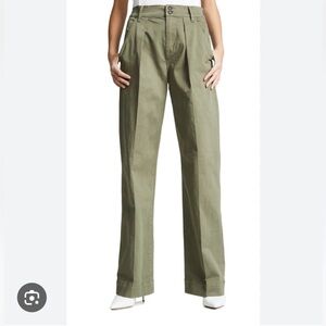 FRAME DENIM Wide-leg Trousers In Army Green